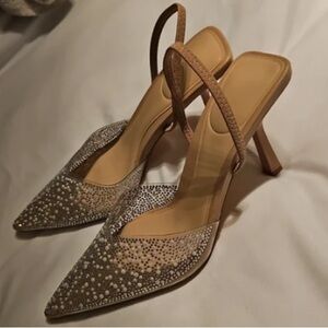 Chic Tan and Silver Women's Heels